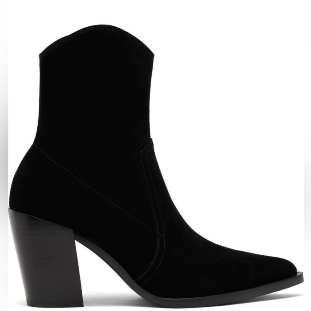 NIB Jeffrey Campbell Jessie Black Suede Western Ankle Boots Sz 7